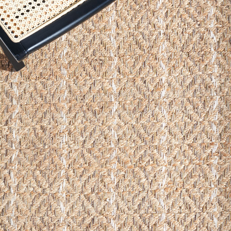 Ivory and Orange Handwoven Jute Cotton Area Rug, 5'x8'