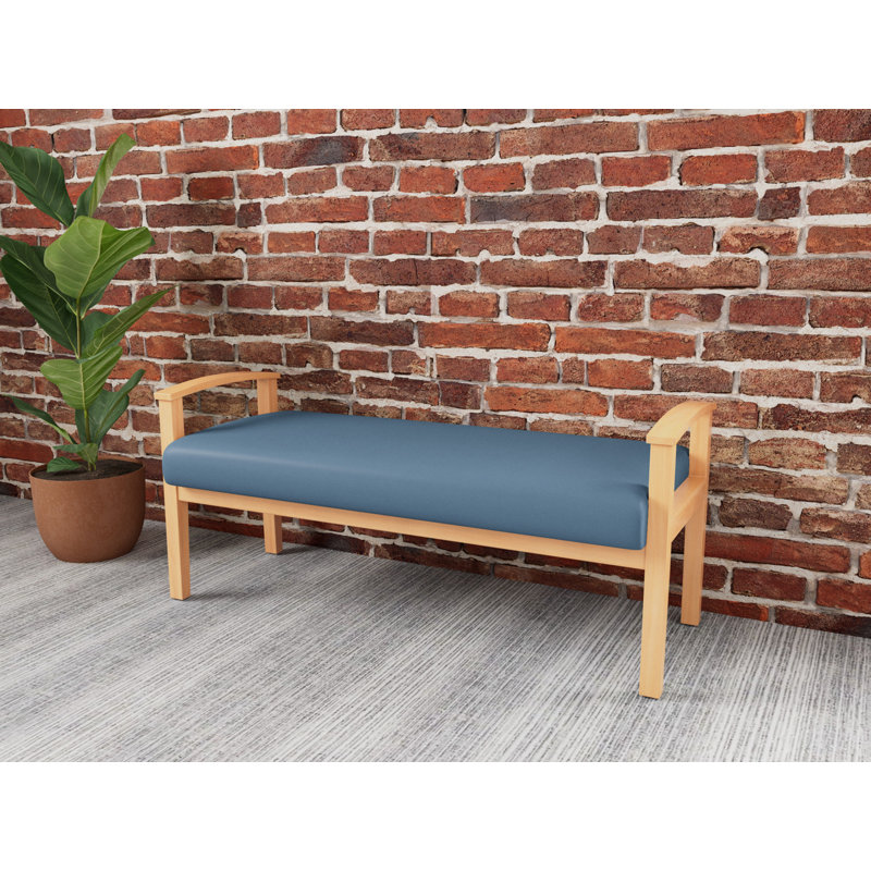Banc en bois massif Amherst, Naturel, Open House Quarry - bleu