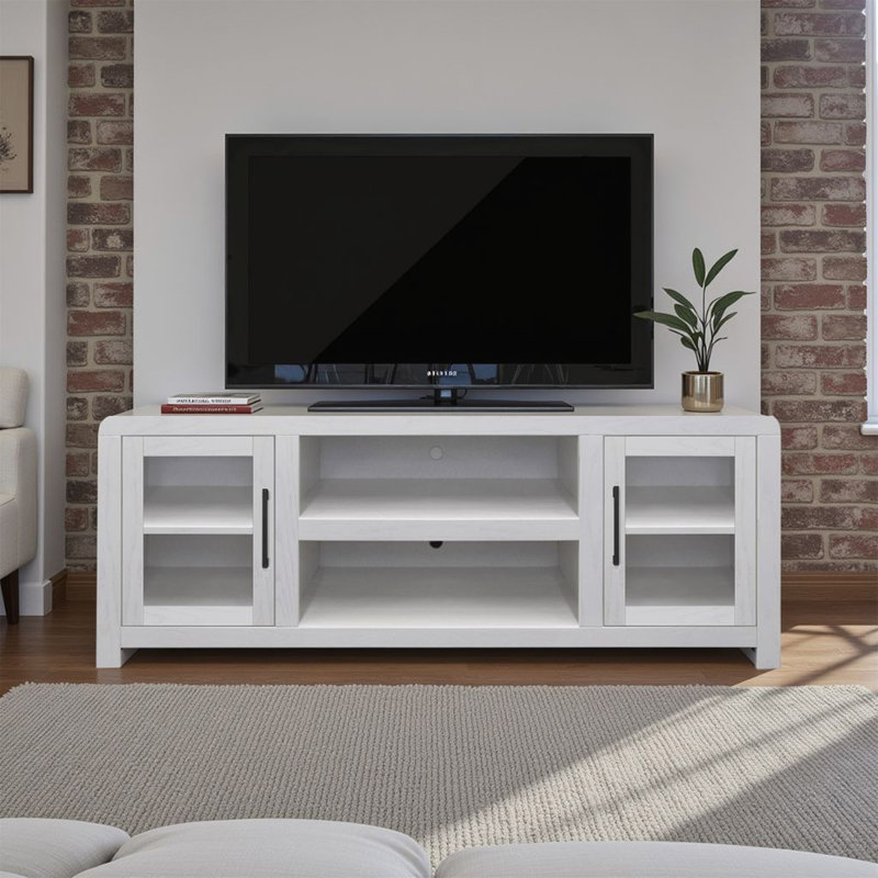 Meuble télé 65 po avec portes en verre Haven