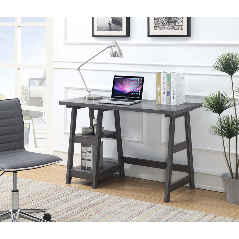 Bureau d'ordinateur réversible Saribek, Gris anthracite