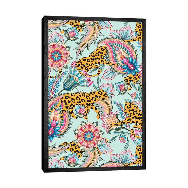 May The Jungle Be With You - Print on Canvas, Black Framed, 66.04 cm H x 45.72 cm W