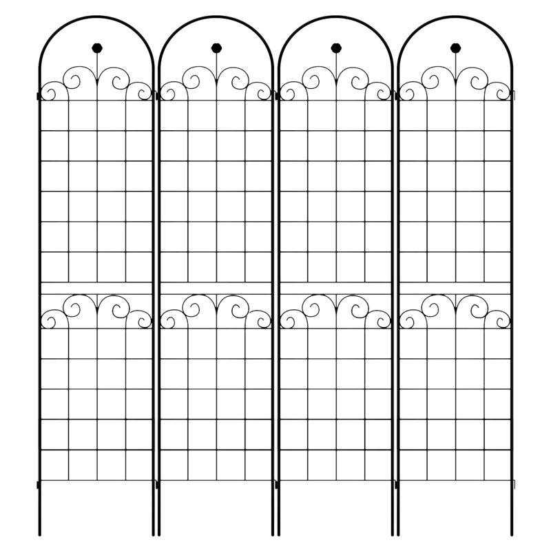 Paquet de 4 treillis de jardin en métal pour plantes grimpantes 86,7 po