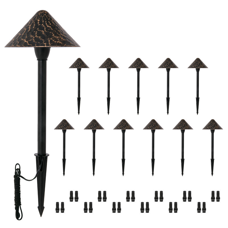 12PK SLow Voltage Pathway Lights - Waterproof LED Landscape Lighting for Yard, Garden, and Outdoor Spaces