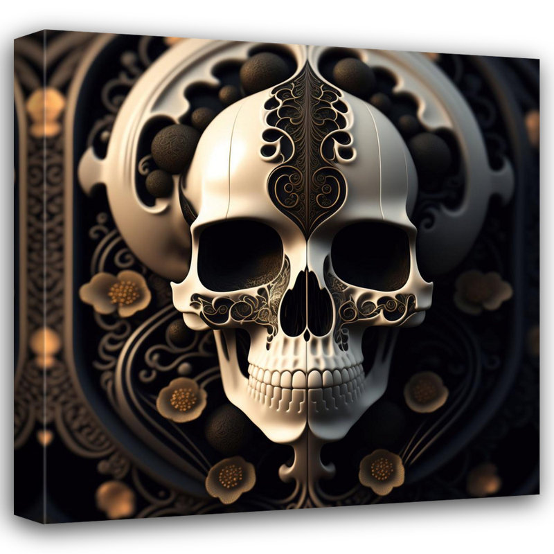 «Skull 10» par Stephen Chambers - Photographie sur toile tendue, H 18 po x l 18 po x P 1,5 po