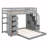 Jasten Platform Storage Bed,Twin Over Full Bunk Bed with 3-layer Shelves, Drawers and Storage Stairs-2060280068