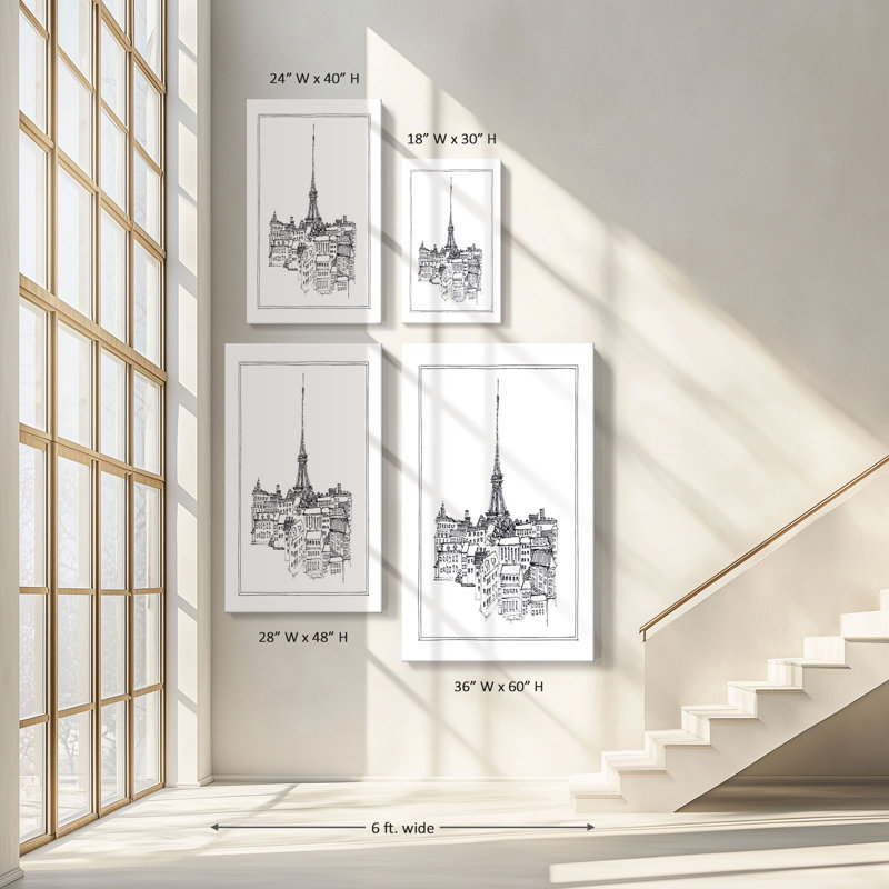 "Tour Eiffel" par Avery Tillmon, reproduction sur toile, H 24 po x l 40 po