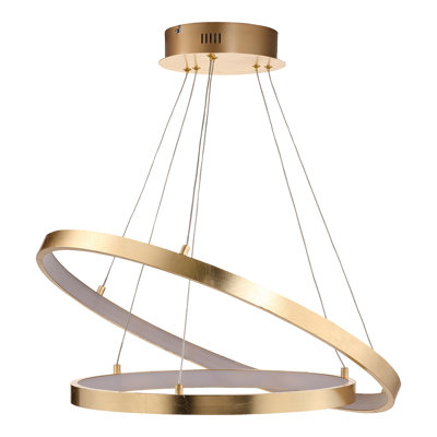 2 - Light LED Wagon Wheel Pendant