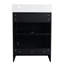 24" Freestanding Bathroom Vanity In Black Chestnut - Easy Assembly Required Contemporary Design
