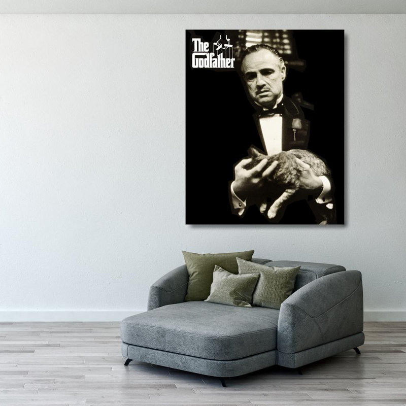 The Godfather - Cat B/W, 34" H x 28" W