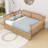 Daybed with Sturdy Wood Construction and Under Bed Trundle-496670456-496670461