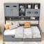 2 Drawers Wood Daybed with Shelves-464308822-464308823