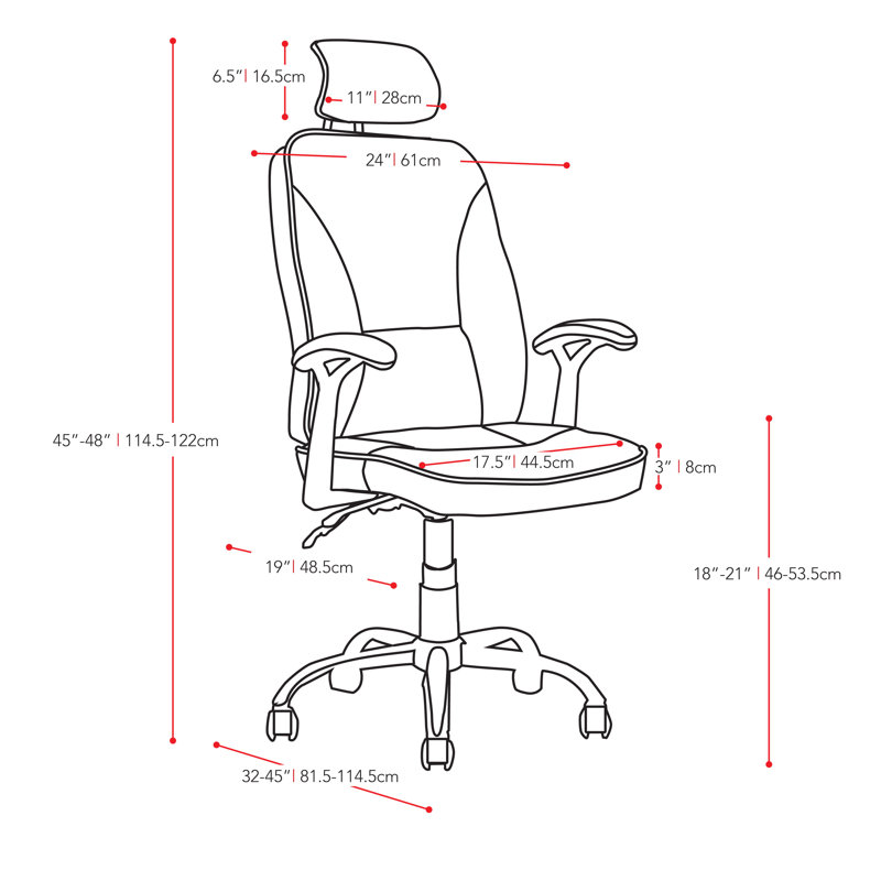 Ciccone Task Chair with Headrest, Brown