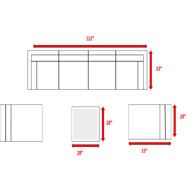 Ensemble de conversation pour 6 personnes avec coussins Ringwald