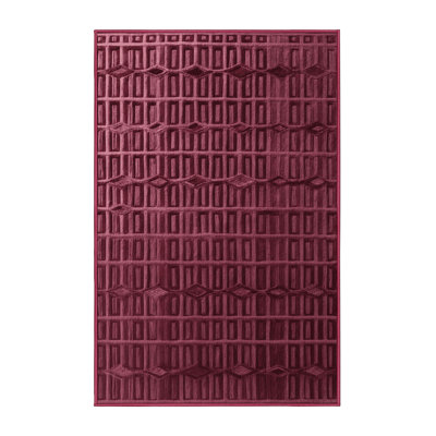 Machine Washable Trellis Red Area Rug