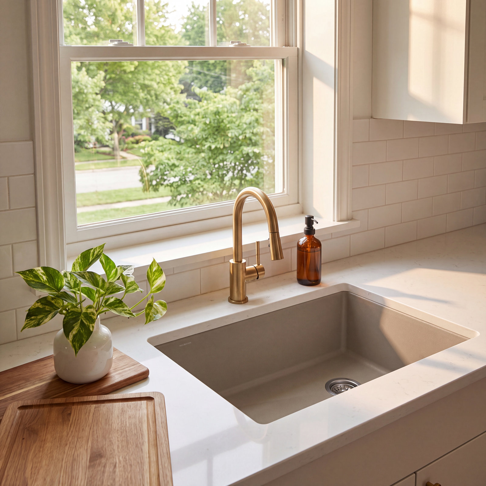 Diamond SILGRANIT 33" Undermount Kitchen Sink, Truffle