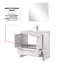 Meuble-lavabo blanc avec comptoir en quartz, robinet en nickel brossé et miroir de 28 po - Surface de salle de bain 19,94 po, luxe