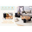 Table basse ronde à deux couches avec plateau en verre transparent et pieds noirs, option polyvalente pour la maison