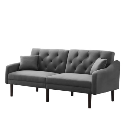 74 " Velvet Sleeper Sofa Reclining