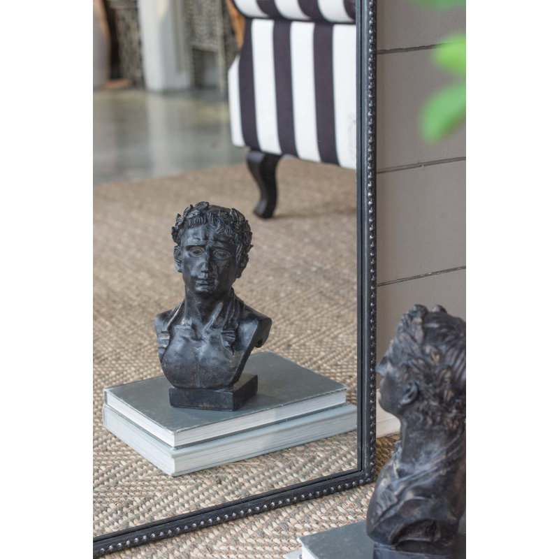 Miroir de conception classique avec cadre d'inspiration baroque, 41.7" H x 24" W, Noir