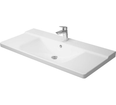 Lavabo de salle de bain rectangulaire rectangulaire en céramique avec trop-plein P3 Comforts