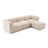 Canapé modulaire en chenille 4 pièces avec repose-pieds 4 pièces