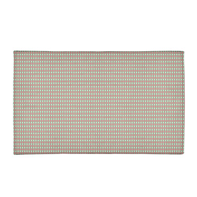 Tapis de zone rouge/vert fait main géométrique