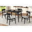 Ensemble de salle à manger 5 pièces de style Mid-Century moderne, structure en bois d'hévéa, une table et 4 chaises rembourrées
