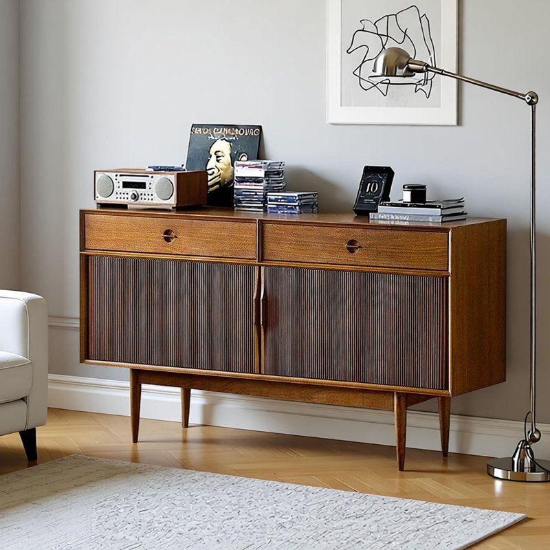 Buffet simple et rétro avec rangement, H 31,49 po x l 59,05 po x P 16,92 po