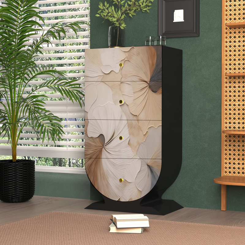 Commode d'appoint de rangement moderne à quatre tiroirs