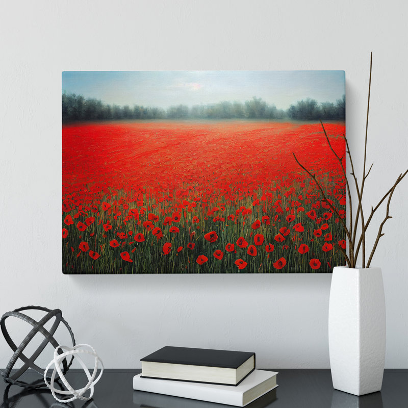 Irresistible Poppy Field Flowers - Wrapped Canvas, 35cm H x 50cm W x 3cm D