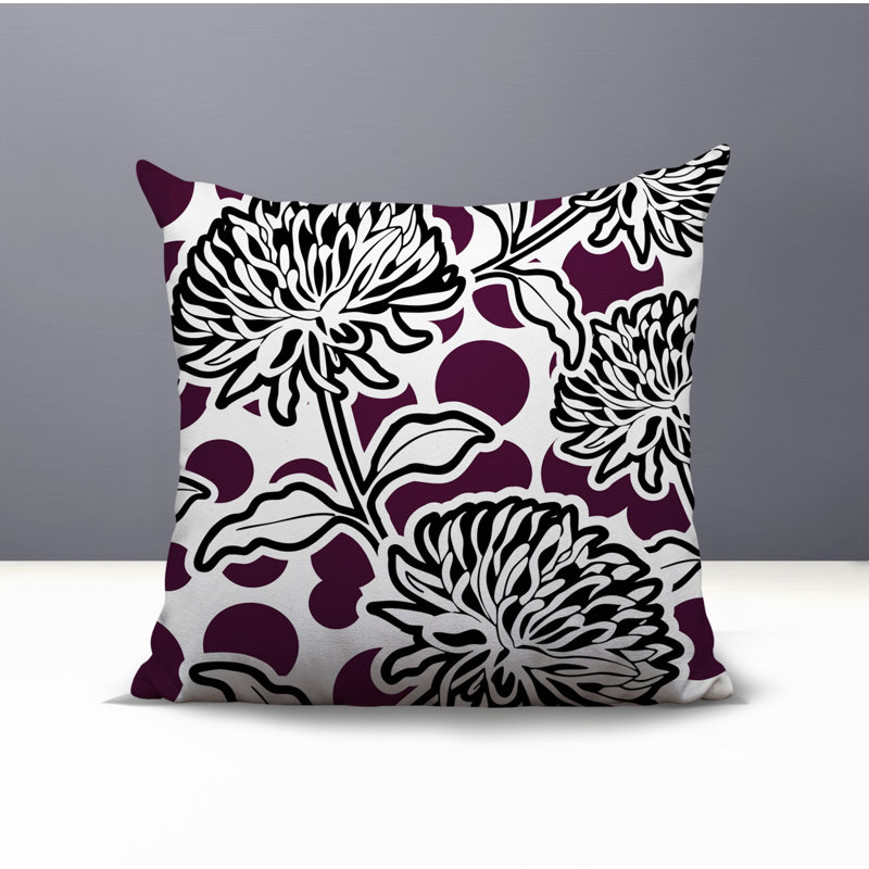 Oreiller carré réversible intérieur / extérieur Jae, Mauve, Carré 15 po