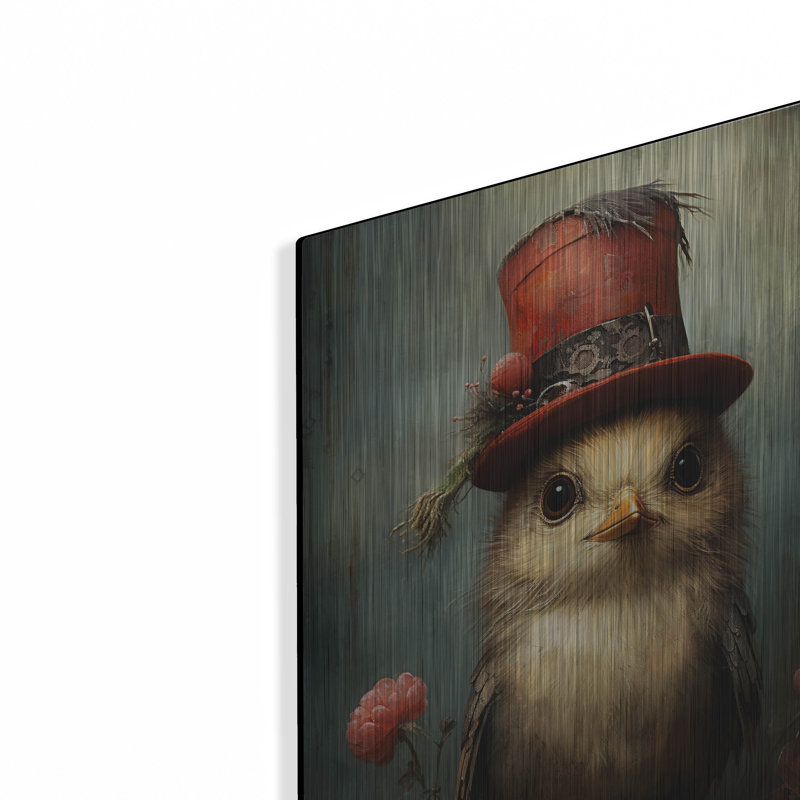 Art mural en métal Trinx «Bird With The Red Cylinder» par Momart, 24 po x 36 po, H 16 po x l 12 po