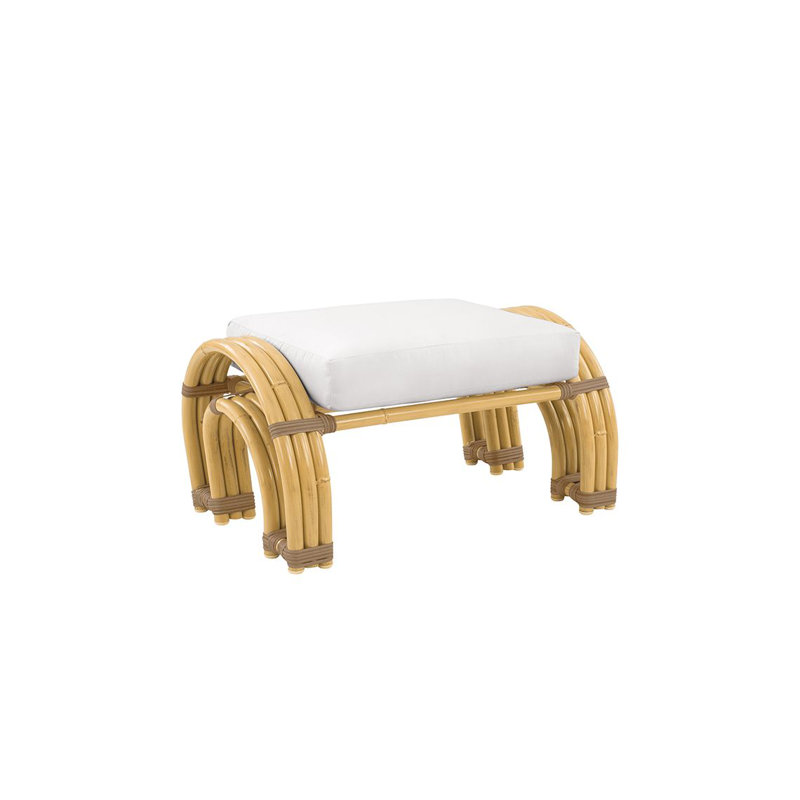Palm Outdoor Ottoman, Canvas Rain