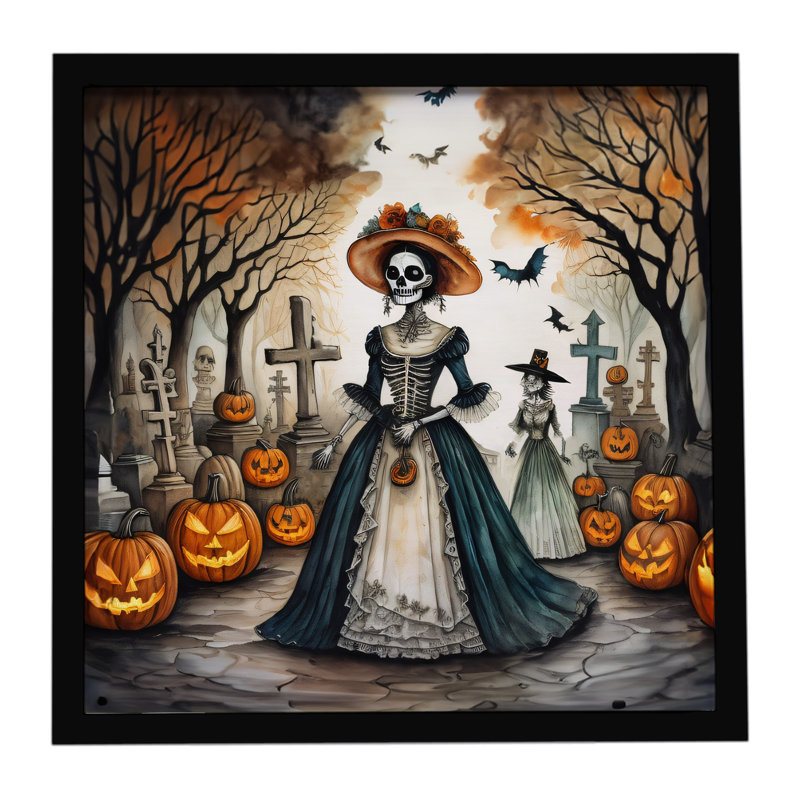 «La Catrina Skeleton Spooky Halloween», reproduction d'art encadrée