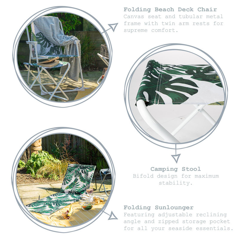 Harbour Housewares - Folding Beach Furniture - Banana Leaf