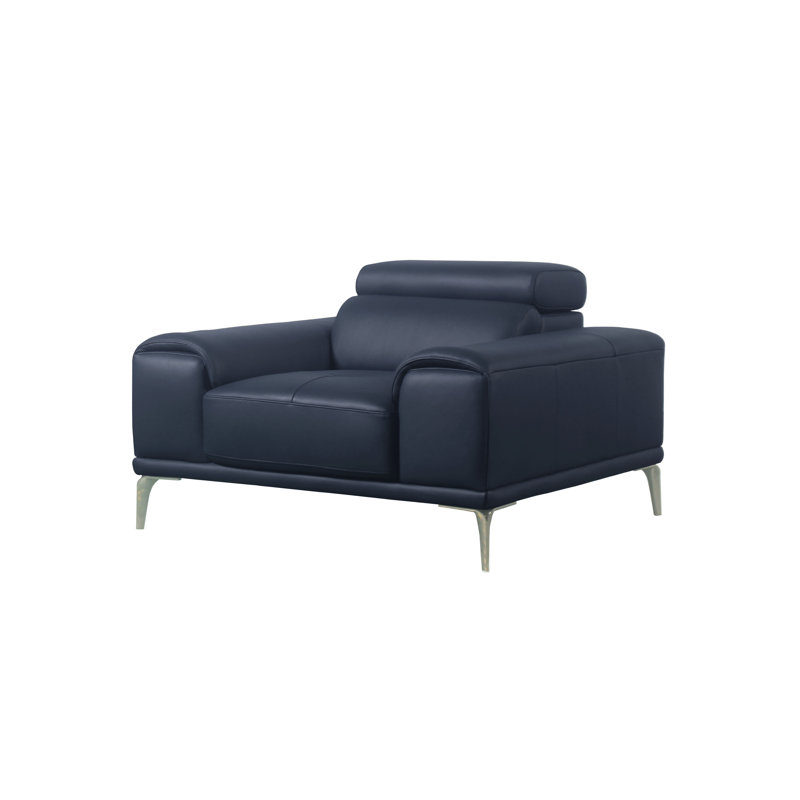Fauteuil Tourad, Assortiment de cuir bleu