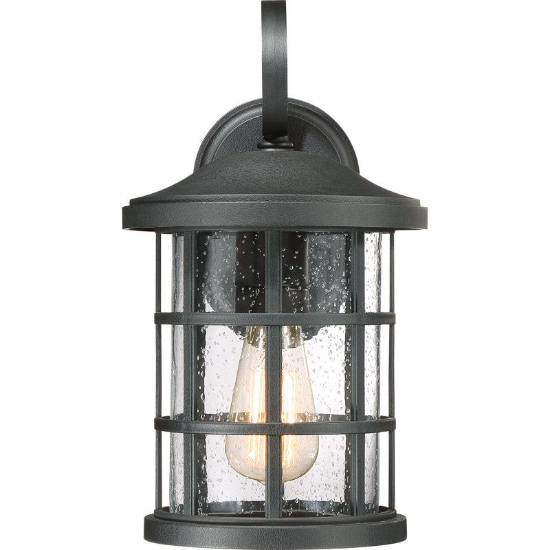 Lanterne murale d'extérieur en verre Auted Autry, Noir terre, H 14,25 po x l 8 po x P 9,75 po