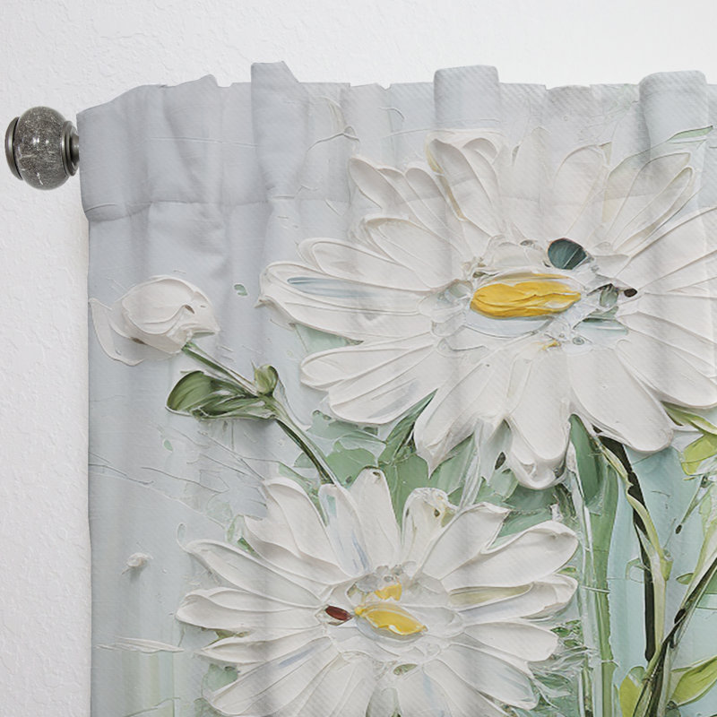 Daisy Blooming Elegance VII de Ghaleb - Rideau marguerites - Velours obscurcissant - 1 panneau, L 52 po x L 120 po