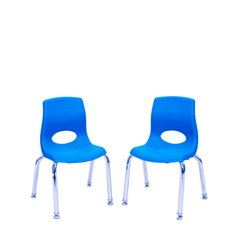 Chaise Myposture Plus - ensemble de 2 avec pieds chromés, Bleu, 10"