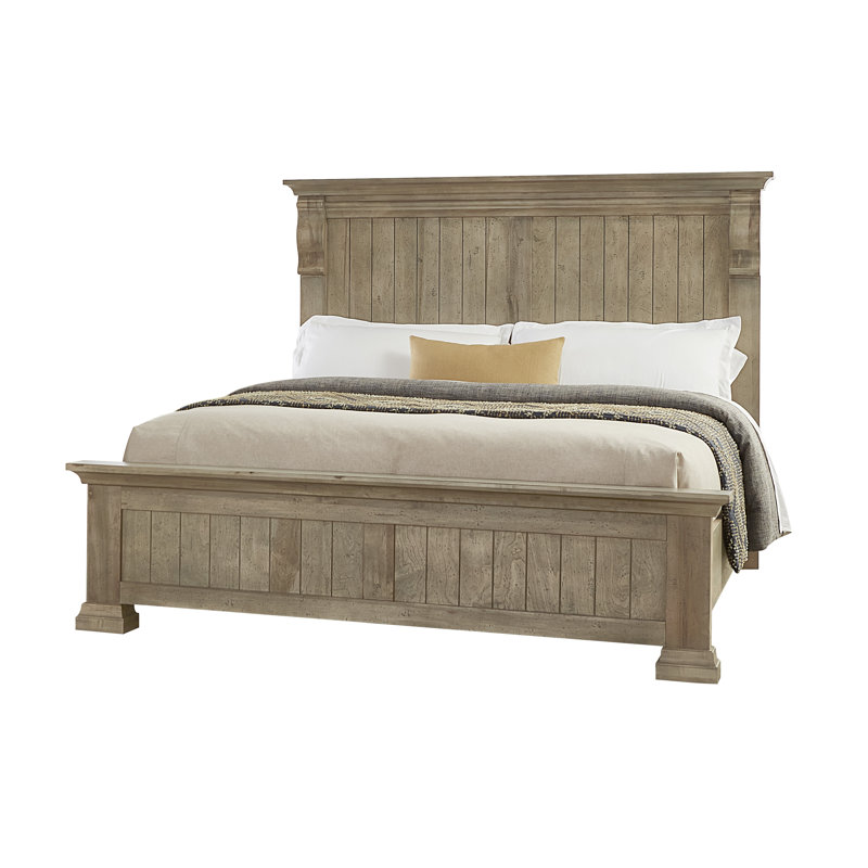 Lit en bois massif Corbel, Sable foncé, Grand