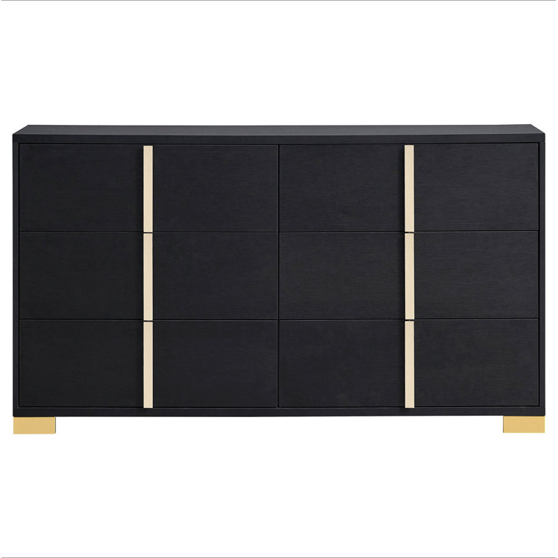 Commode 6 tiroirs Medici, Noir
