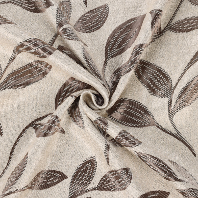 Espresso Leaves 52" x 84" Blackout Curtains with Back Tabs