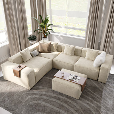 Porte-boissons modulaire, panneau de fibres à densité moyenne, placage de noyer