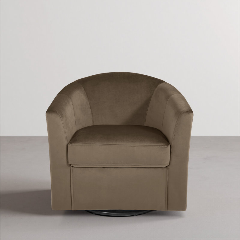 Upholstered Swivel Barrel Chair, Coffee