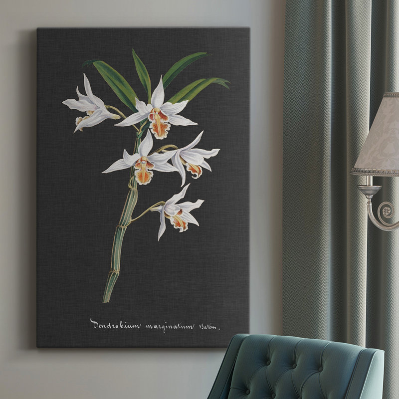 Orchidée sur ardoise IV - impression sur toile tendue, H 18 po x l 12 po x P 1,5 po