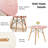 5 Piece Round Dining Table  Set for 4, 35.5" Kitchen Table with Chairs, Pink-32835133-32835210-19293705