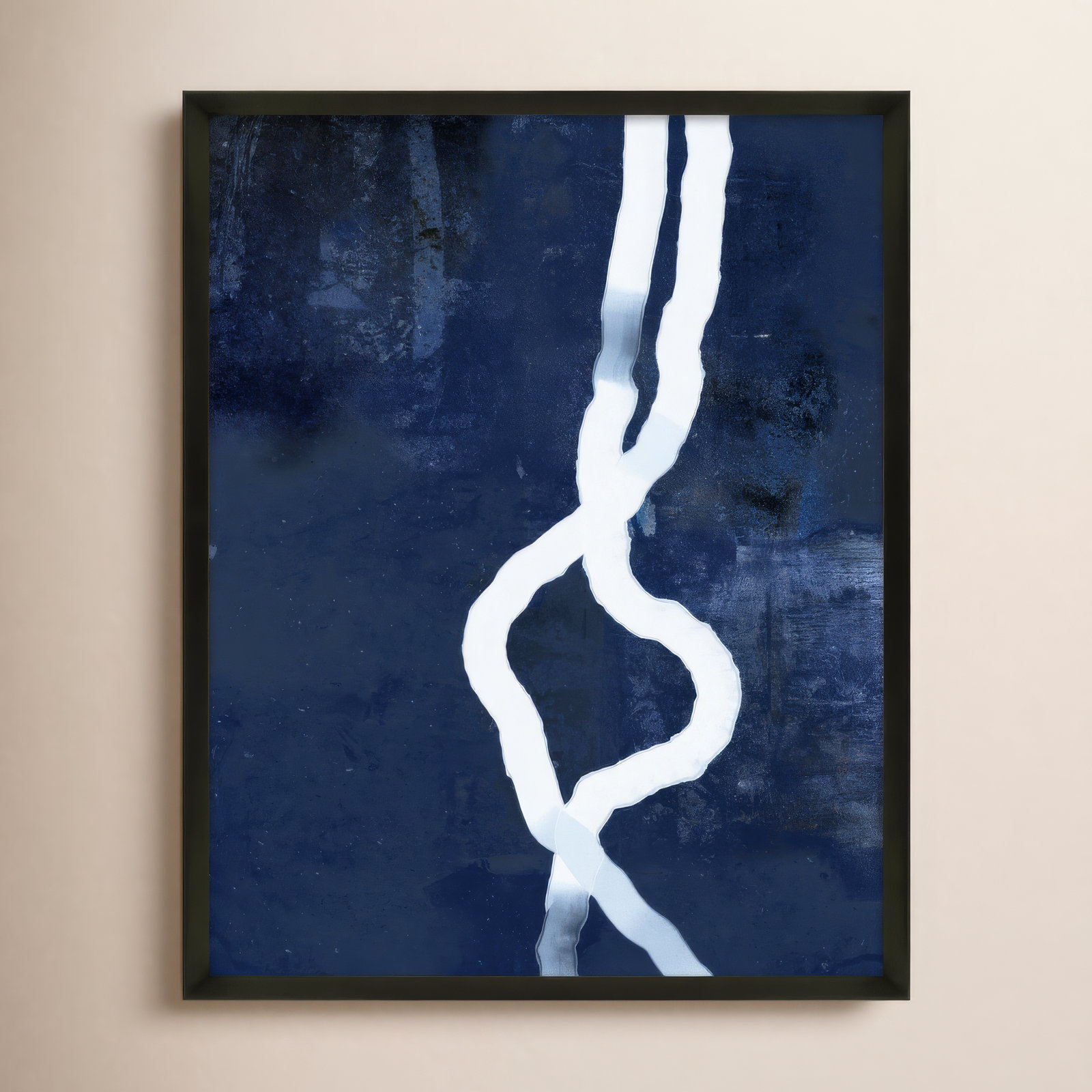 White Rope 3 by Jacques Pilon, Black, 30" H x 24" W
