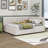 Full Size Upholstered Daybed with Trundle Sofa Bed Frame-1595724519