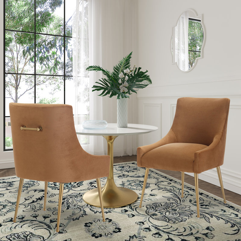 Magallanes Velvet Upholstered Side Chair, Coffee
