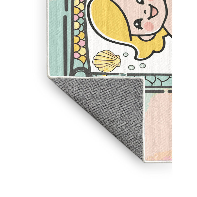 Tapis pour enfant East Urban Home Mermaids, Rectangulaire 8 pi x 12 pi